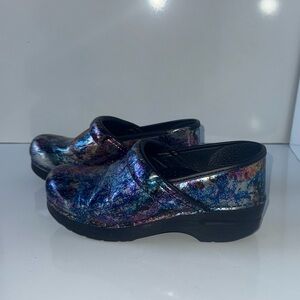 Dansko Metallic Wash Patent Professional Work Nurse Clogs 38 US 7.5-8